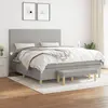 Image de vidaXL Sommier à lattes de lit avec matelas Gris clair 160x200cm Tissu