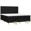 Image de vidaXL Sommier à lattes de lit avec matelas Noir 160x200 cm Tissu