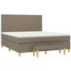 Image de vidaXL Sommier à lattes de lit avec matelas Taupe 160x200 cm Tissu