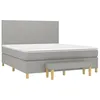 Image de vidaXL Sommier à lattes de lit avec matelas Gris clair 180x200cm Tissu