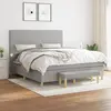 Image de vidaXL Sommier à lattes de lit avec matelas Gris clair 180x200cm Tissu