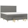 Image de vidaXL Sommier à lattes de lit avec matelas Gris foncé 180x200cm Tissu