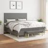 Image de vidaXL Sommier à lattes de lit avec matelas Gris foncé 180x200cm Tissu