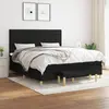 Image de vidaXL Sommier à lattes de lit avec matelas Noir 180x200 cm Tissu