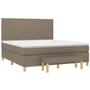Image de vidaXL Sommier à lattes de lit avec matelas Taupe 180x200 cm Tissu