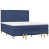 Image de vidaXL Sommier à lattes de lit avec matelas Bleu 180x200 cm Tissu