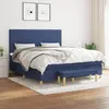 Image de vidaXL Sommier à lattes de lit avec matelas Bleu 180x200 cm Tissu