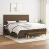 Image de vidaXL Sommier à lattes de lit avec matelas Marron foncé 200x200 cm