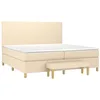 Image de vidaXL Sommier à lattes de lit avec matelas Crème 200x200 cm Tissu