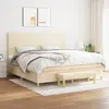 Image de vidaXL Sommier à lattes de lit avec matelas Crème 200x200 cm Tissu