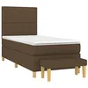 Image de vidaXL Sommier à lattes de lit avec matelas Marron foncé 90x190 cm