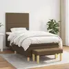 Image de vidaXL Sommier à lattes de lit avec matelas Marron foncé 90x190 cm