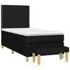 Image de vidaXL Sommier à lattes de lit avec matelas Noir 90x200 cm Tissu