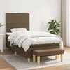 Image de vidaXL Sommier à lattes de lit avec matelas Marron foncé 90x200 cm