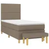 Image de vidaXL Sommier à lattes de lit avec matelas Taupe 90x200 cm Tissu