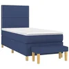 Image de vidaXL Sommier à lattes de lit avec matelas Bleu 90x200 cm Tissu
