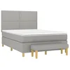Image de vidaXL Sommier à lattes de lit avec matelas Gris clair 140x190cm Tissu