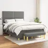 Image de vidaXL Sommier à lattes de lit avec matelas Gris foncé 140x190cm Tissu