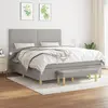 Image de vidaXL Sommier à lattes de lit avec matelas Gris clair 180x200cm Tissu