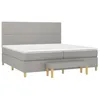 Image de vidaXL Sommier à lattes de lit avec matelas Gris clair 200x200cm Tissu