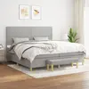 Image de vidaXL Sommier à lattes de lit avec matelas Gris clair 200x200cm Tissu