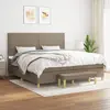 Image de vidaXL Sommier à lattes de lit avec matelas Taupe 200x200 cm Tissu