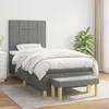 Image de vidaXL Sommier à lattes de lit avec matelas Gris foncé 80x200 cm Tissu