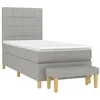 Image de vidaXL Sommier à lattes de lit et matelas Gris clair 90x190 cm Tissu