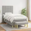 Image de vidaXL Sommier à lattes de lit avec matelas Gris clair 90x200 cm Tissu