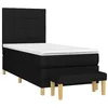 Image de vidaXL Sommier à lattes de lit avec matelas Noir 90x200 cm Tissu