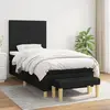 Image de vidaXL Sommier à lattes de lit avec matelas Noir 90x200 cm Tissu