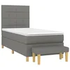 Image de vidaXL Sommier à lattes de lit avec matelas Gris foncé 100x200cm Tissu