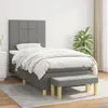 Image de vidaXL Sommier à lattes de lit avec matelas Gris foncé 100x200cm Tissu