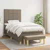 Image de vidaXL Sommier à lattes de lit avec matelas Taupe 100x200 cm Tissu