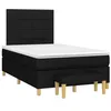 Image de vidaXL Sommier à lattes de lit avec matelas Noir 120x200 cm Tissu