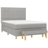 Image de vidaXL Sommier à lattes de lit avec matelas Gris clair 140x190cm Tissu
