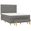Image de vidaXL Sommier à lattes de lit avec matelas Gris foncé 140x190cm Tissu