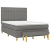 Image de vidaXL Sommier à lattes de lit avec matelas Gris foncé 140x200cm Tissu