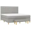 Image de vidaXL Sommier à lattes de lit avec matelas Gris clair 180x200cm Tissu