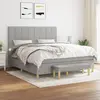 Image de vidaXL Sommier à lattes de lit avec matelas Gris clair 180x200cm Tissu