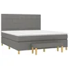 Image de vidaXL Sommier à lattes de lit avec matelas Gris foncé 180x200cm Tissu