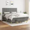 Image de vidaXL Sommier à lattes de lit avec matelas Gris foncé 180x200cm Tissu