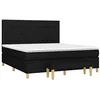 Image de vidaXL Sommier à lattes de lit avec matelas Noir 180x200 cm Tissu