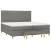 Image de vidaXL Sommier à lattes de lit avec matelas Gris foncé 200x200cm Tissu