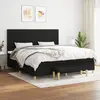 Image de vidaXL Sommier à lattes de lit avec matelas Noir 200x200 cm Tissu