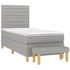 Image de vidaXL Sommier à lattes de lit avec matelas Gris clair 80x200 cm Tissu