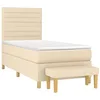 Image de vidaXL Sommier à lattes de lit et matelas Crème 90x190 cm Tissu