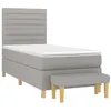 Image de vidaXL Sommier à lattes de lit avec matelas Gris clair 90x200 cm Tissu