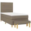 Image de vidaXL Sommier à lattes de lit avec matelas Taupe 90x200 cm Tissu