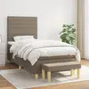 Image de vidaXL Sommier à lattes de lit avec matelas Taupe 90x200 cm Tissu